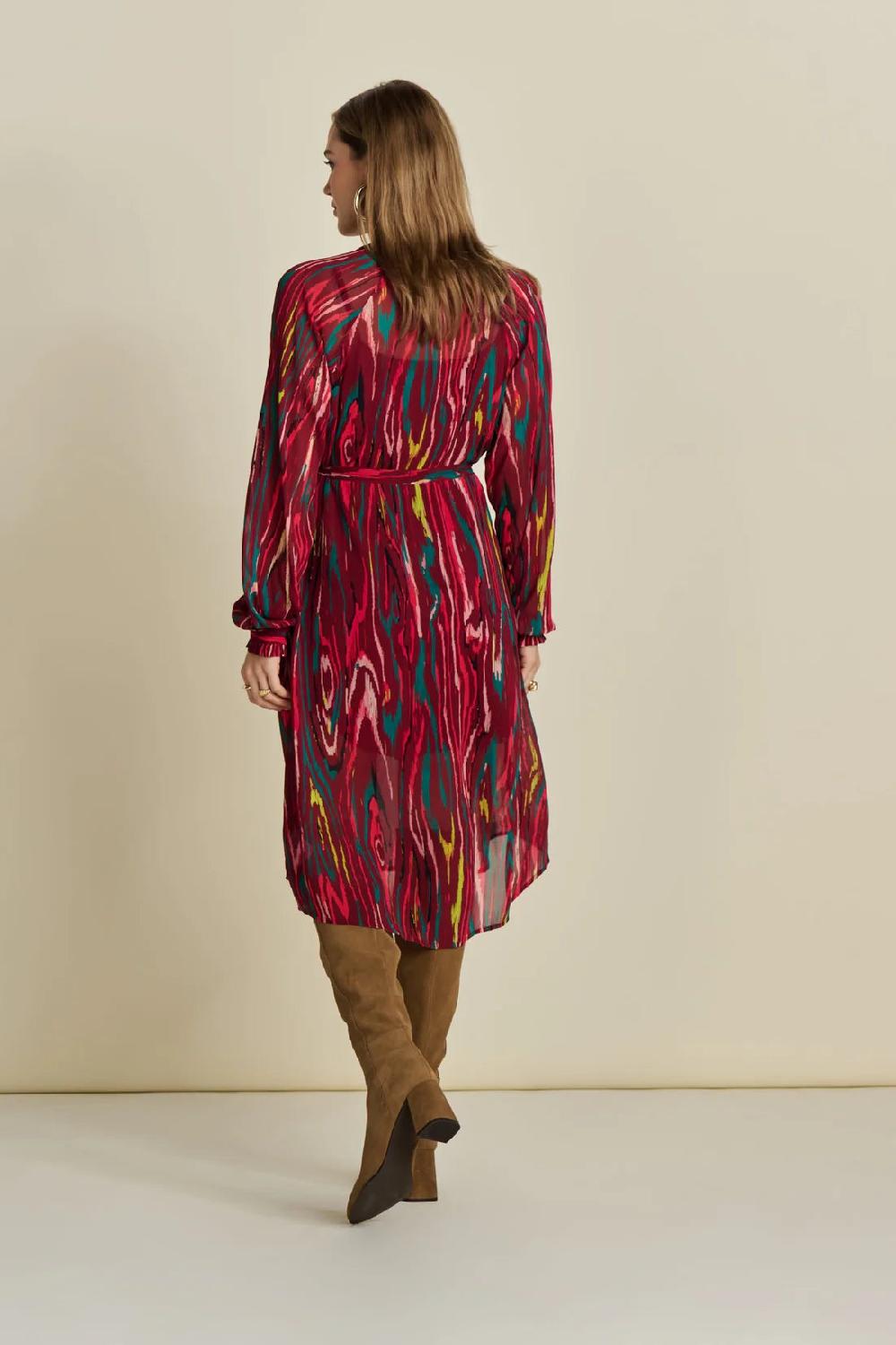 Good Thing POM Dress - Woody Burgundy Red