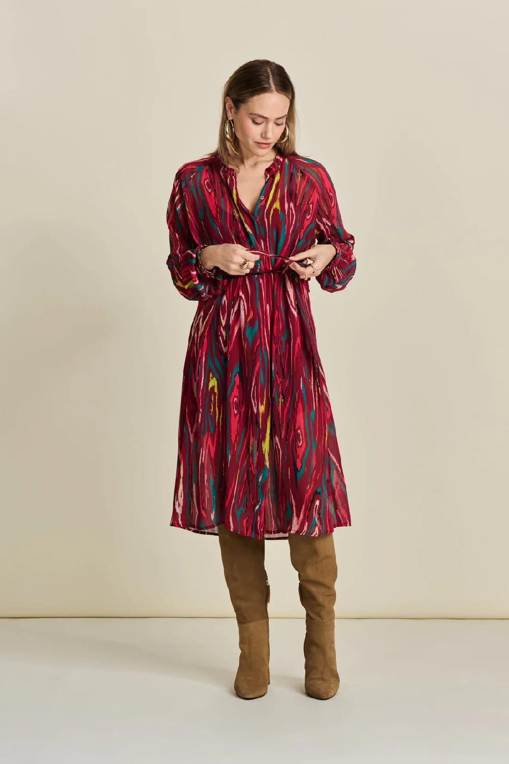 good thing POM Dress - Woody Burgundy Red