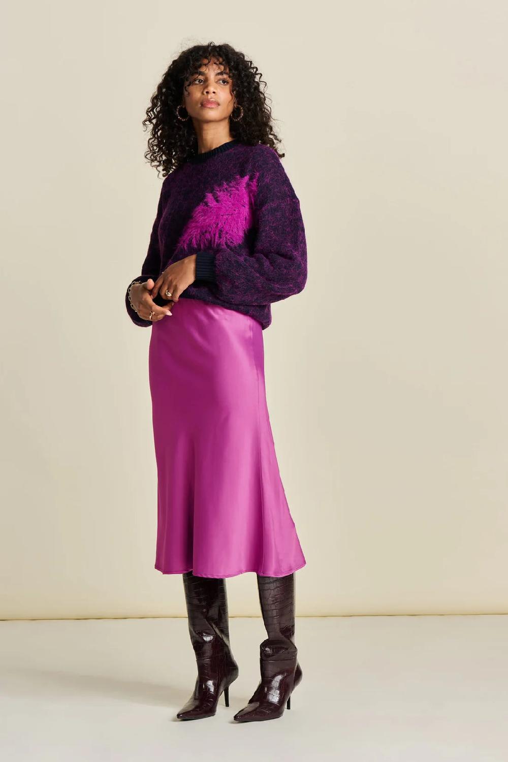 good thing POM Satin Skirt - Cactus Pink