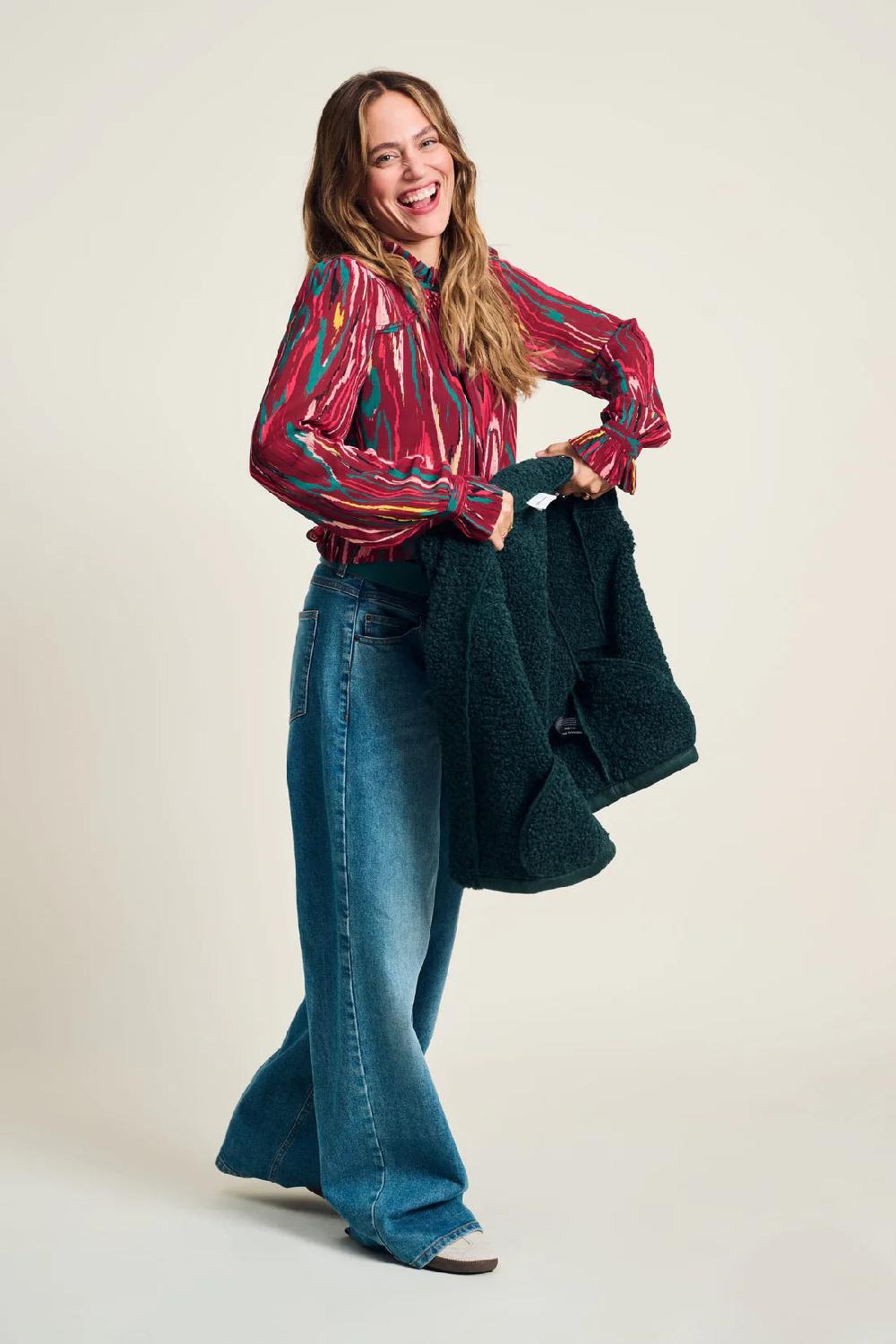 Good Thing POM Top - Woody Burgundy Red