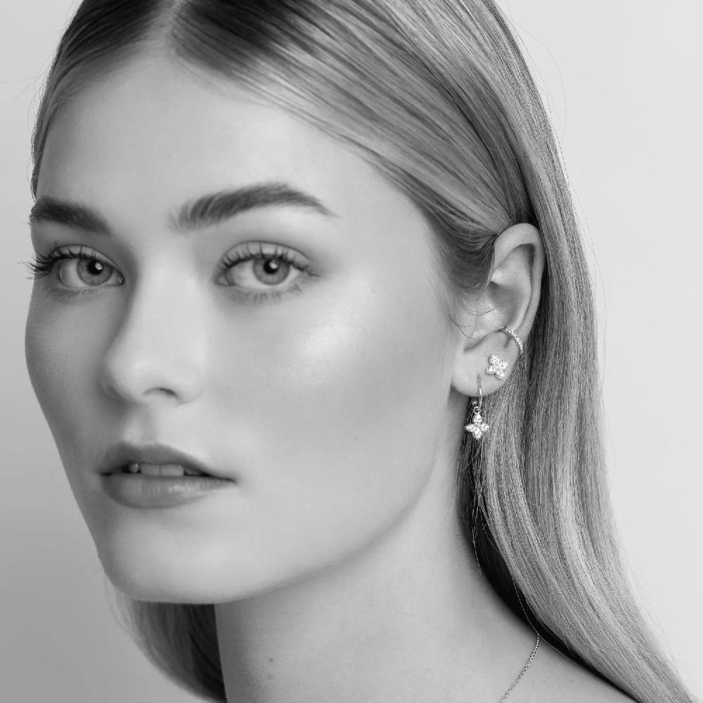 Good Thing Silk & Steel Flora Hoops - Silver