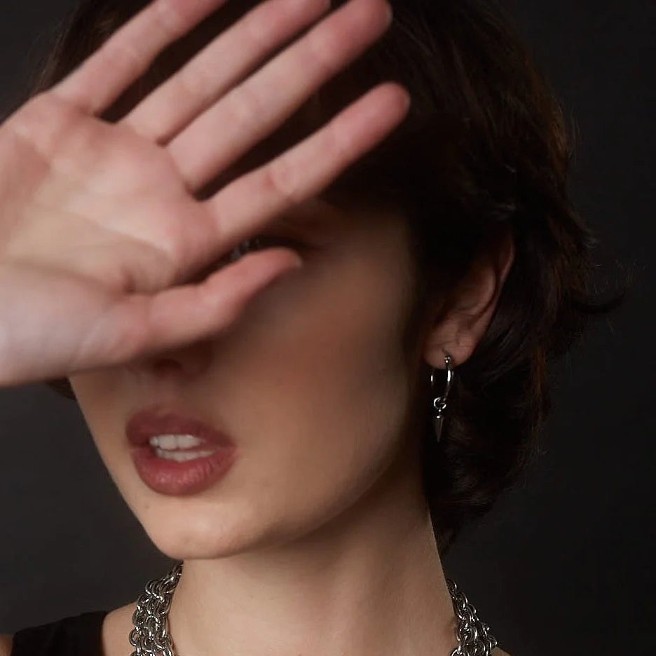 Good Thing Silk & Steel Kate Hoops - Two Tone