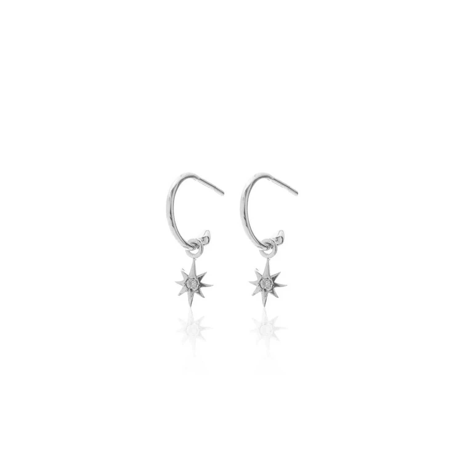 good thing Silk & Steel Superfine Star Hoops - Silver