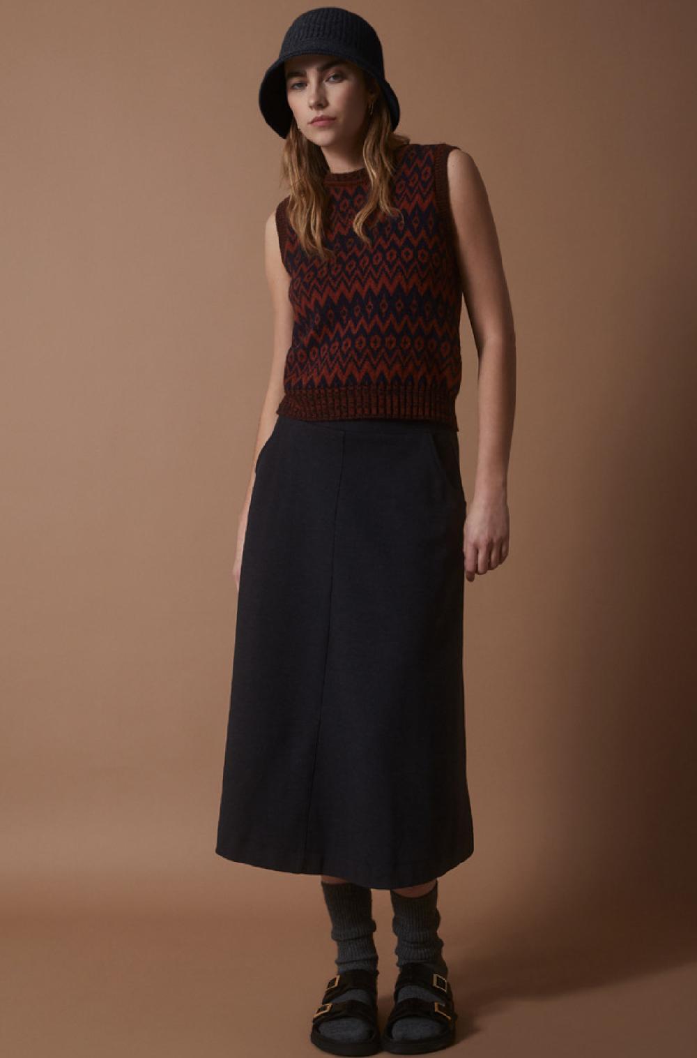 good thing Yerse A-Line Skirt - Navy