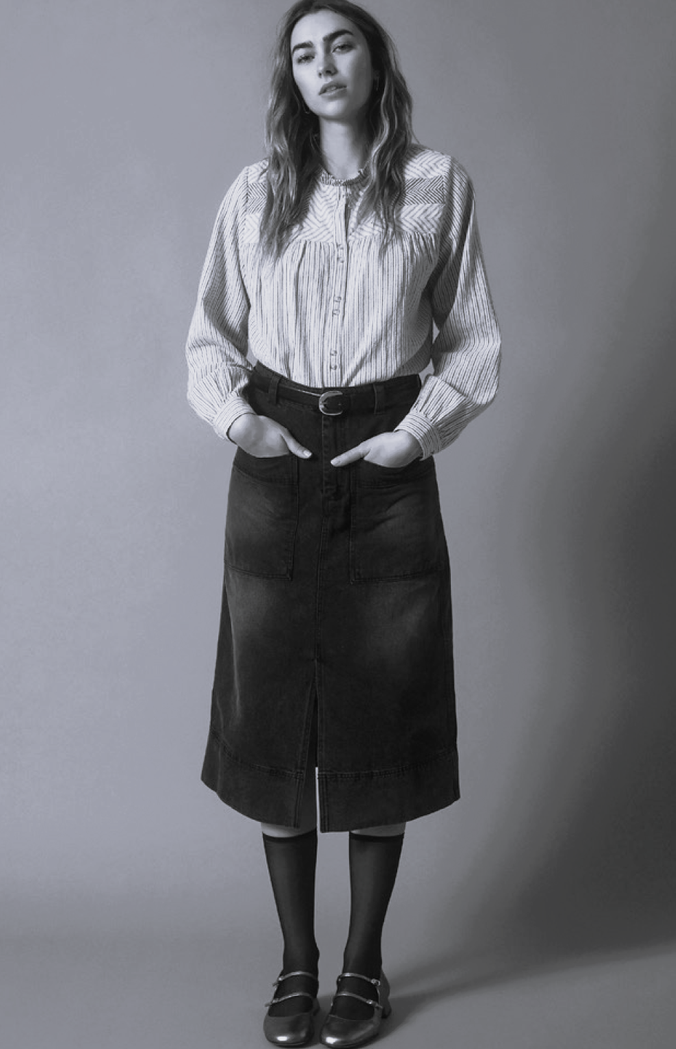 good thing Yerse Denim Skirt - Indigo