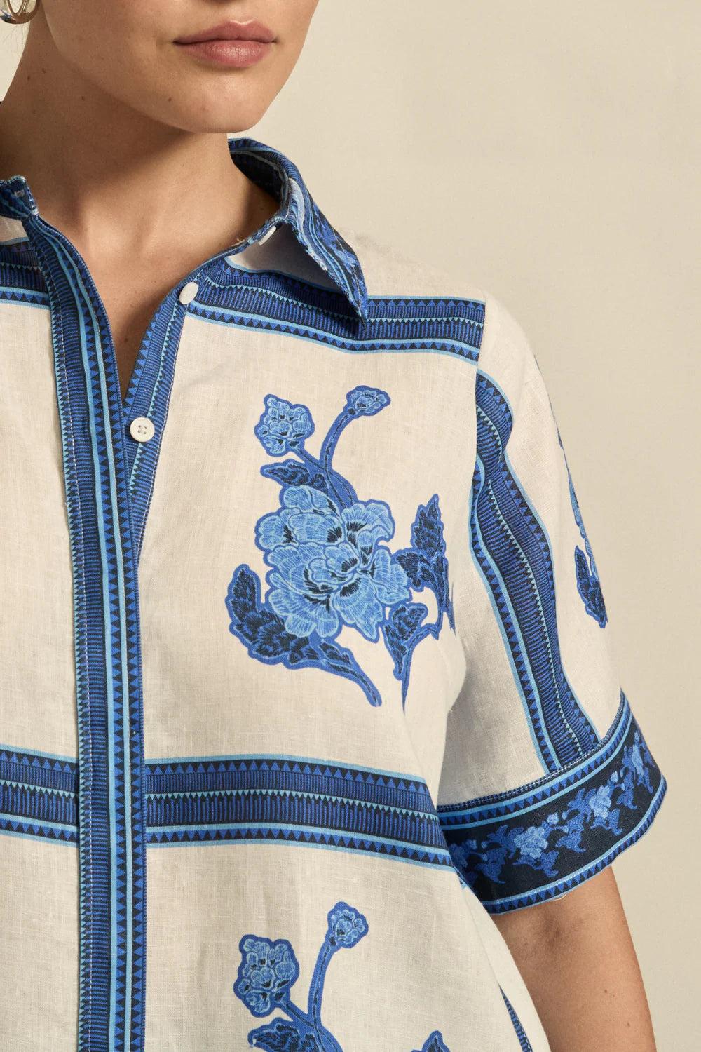 Good Thing Zoe Kratzmann Pixel Top - Azure Collage