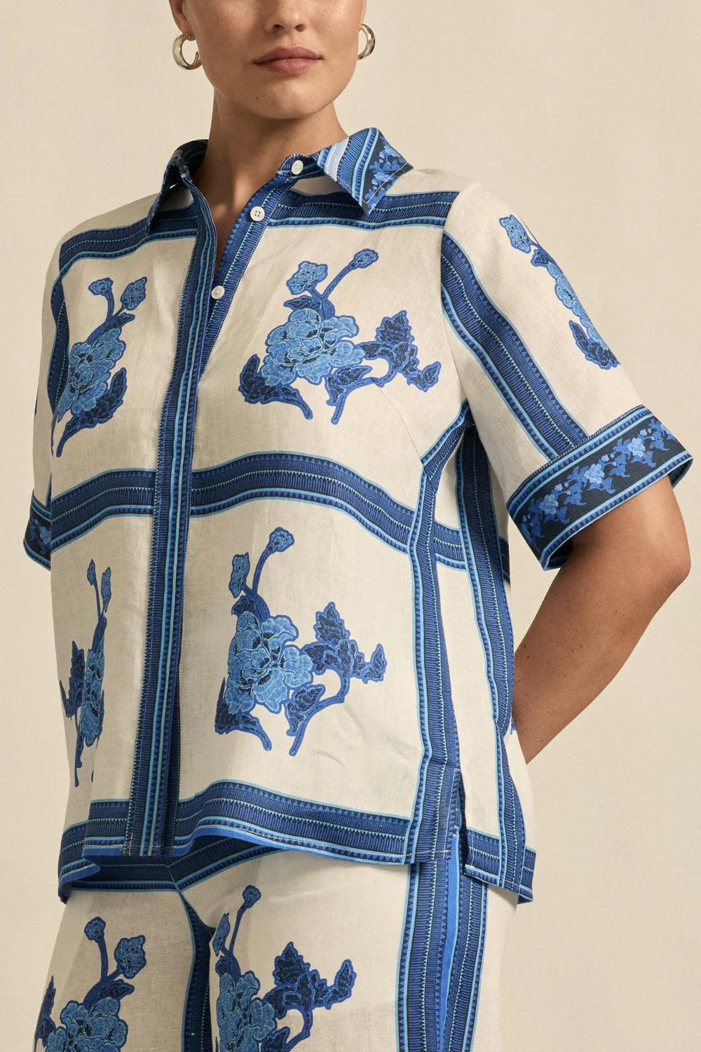 Good Thing Zoe Kratzmann Pixel Top - Azure Collage