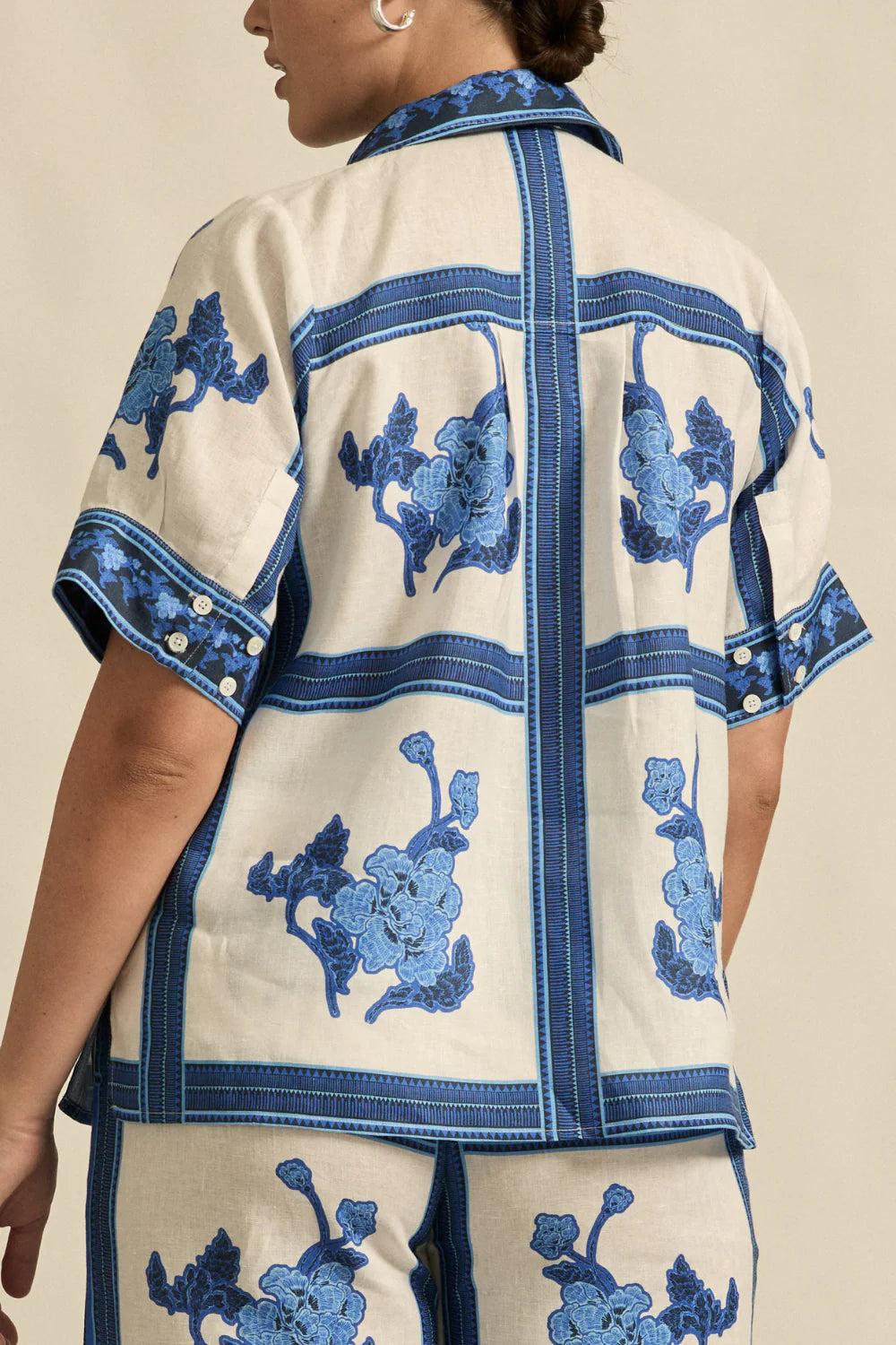 Good Thing Zoe Kratzmann Pixel Top - Azure Collage