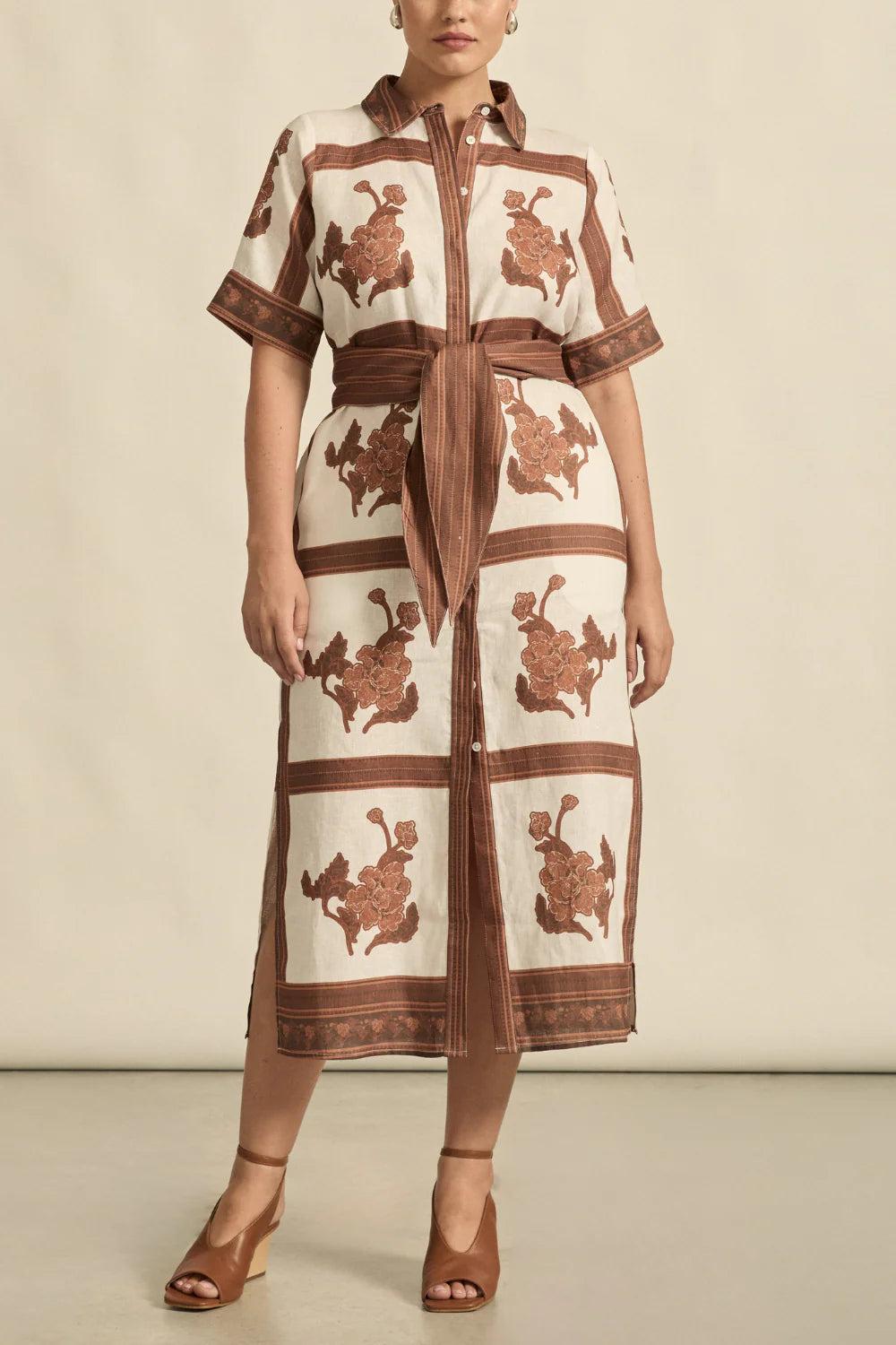 Good Thing Zoe Kratzmann Roam Dress - Coffee Collage