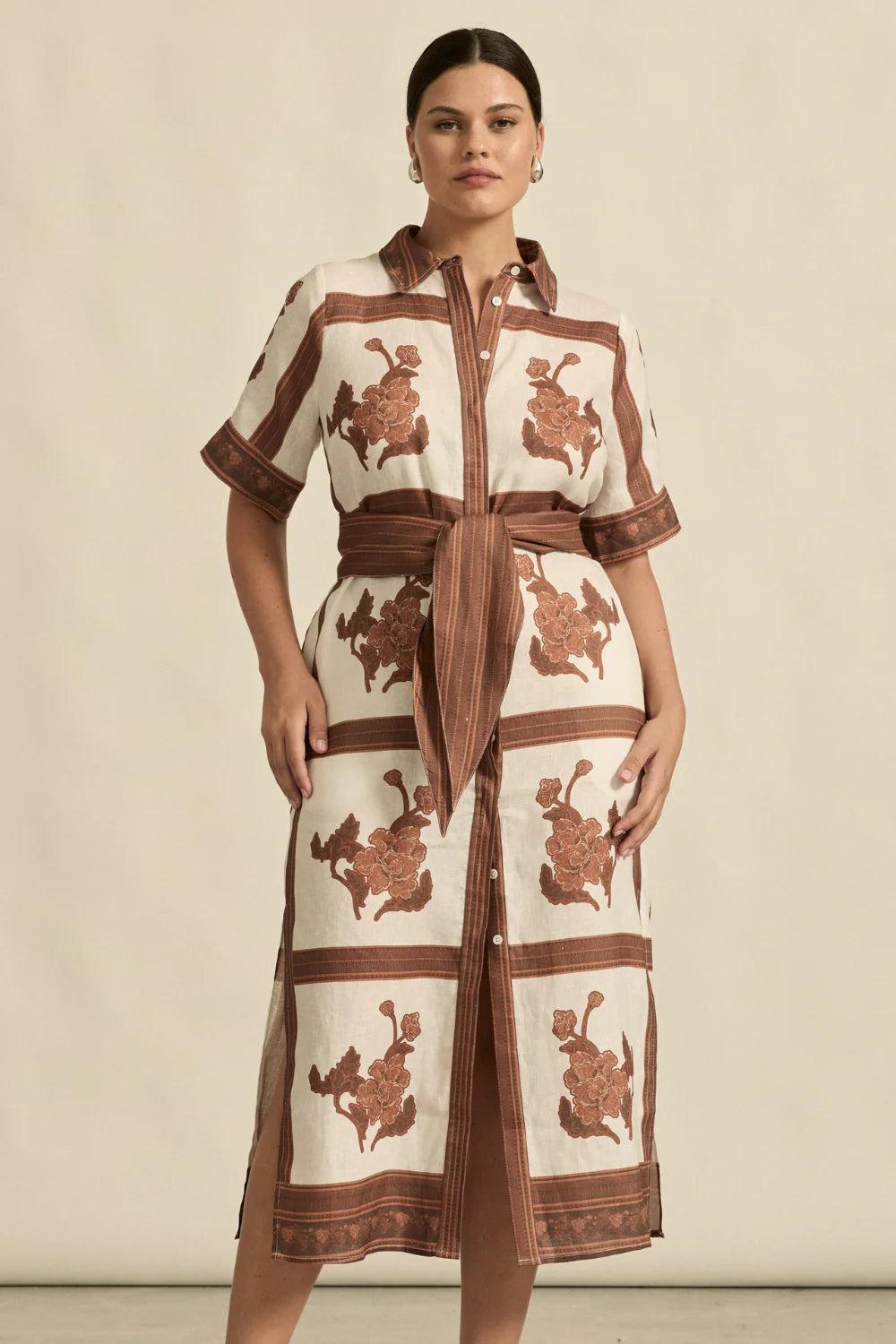 good thing Zoe Kratzmann Roam Dress - Coffee Collage