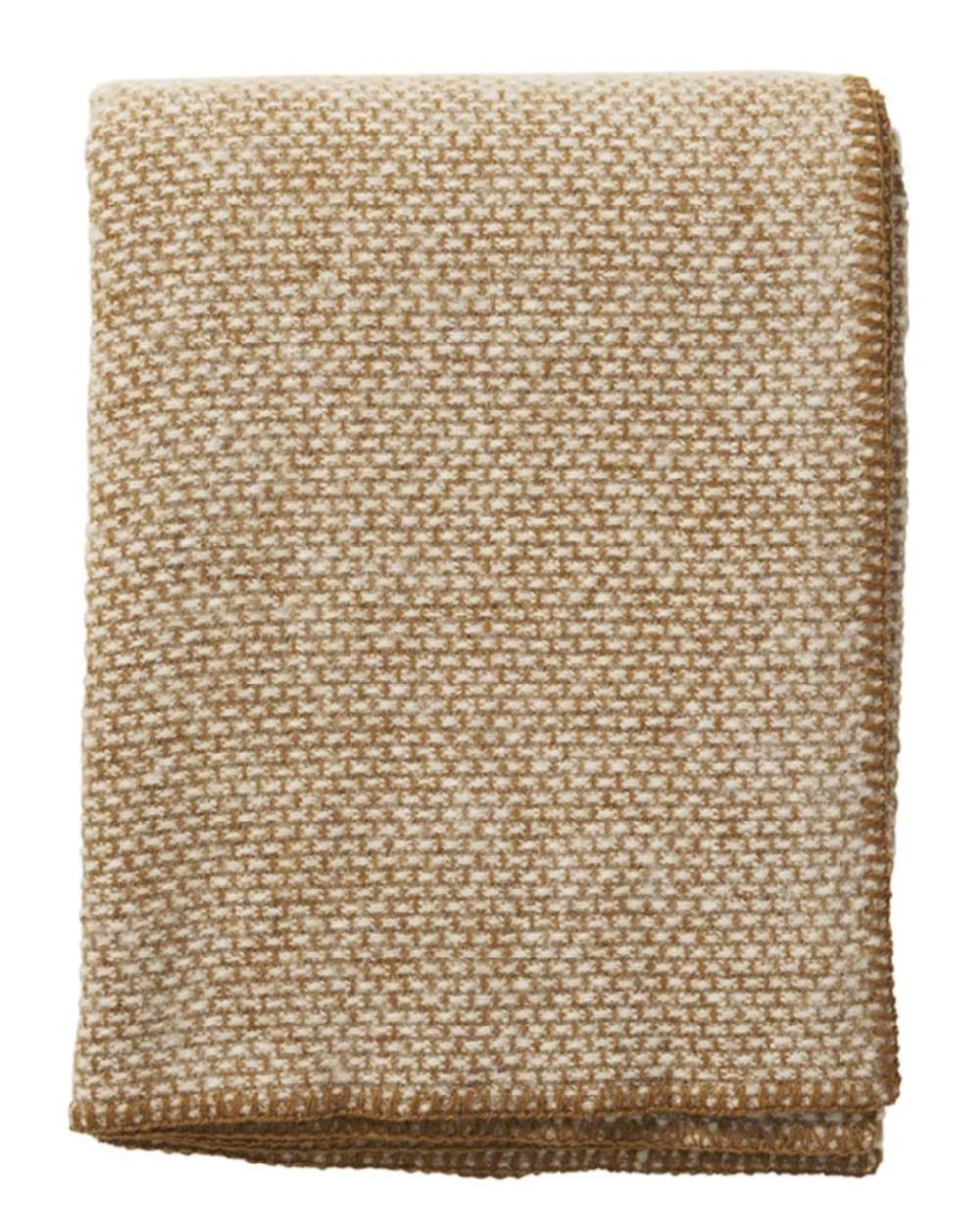 good thing Klippan Domino Lambswool Blanket - Creme Caramel