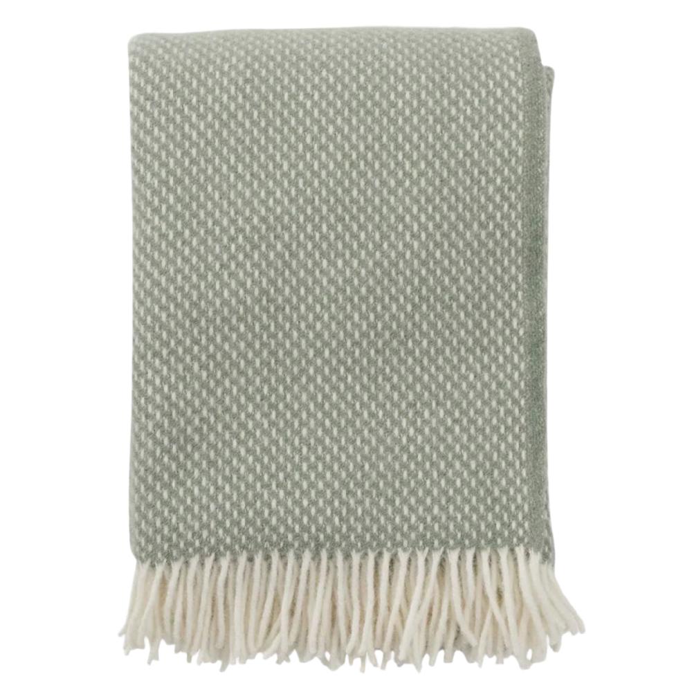 good thing Klippan Preppy Woven Lambswool Blanket - Dusty Green