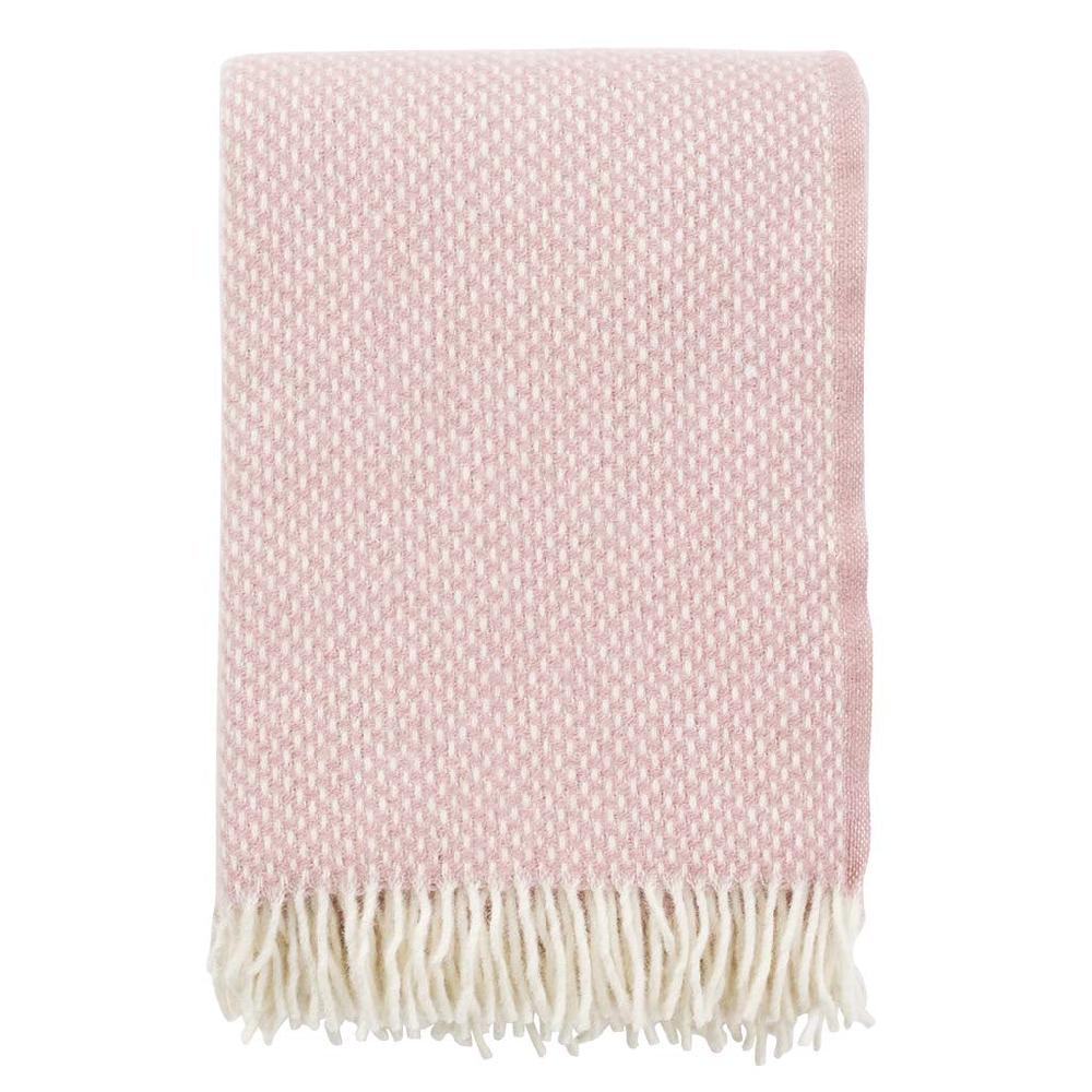 good thing Klippan Preppy Woven Lambswool Blanket - Misty Rose