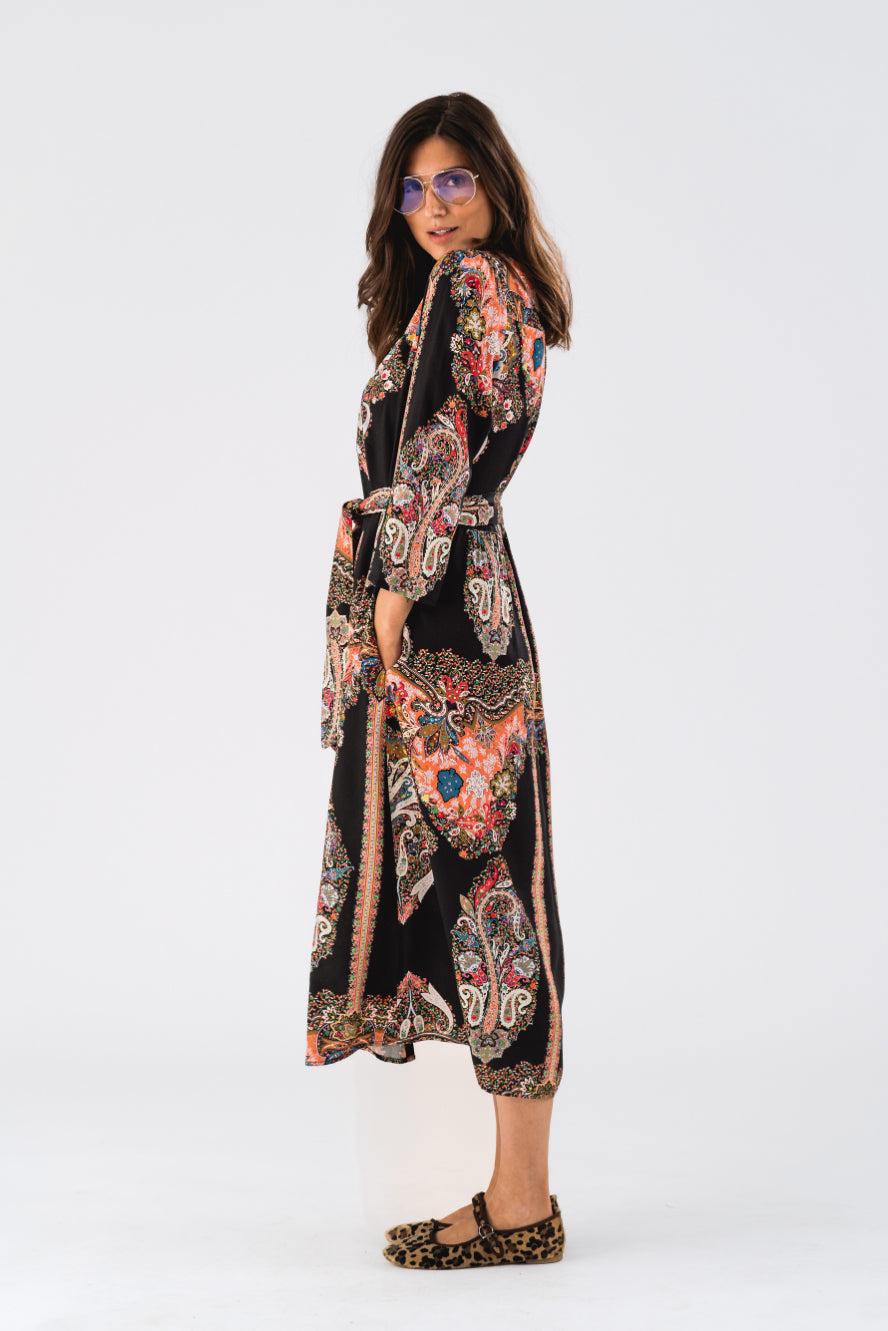Good Thing Lollys Laundry Harper Maxi Dress - Black Paisley Print