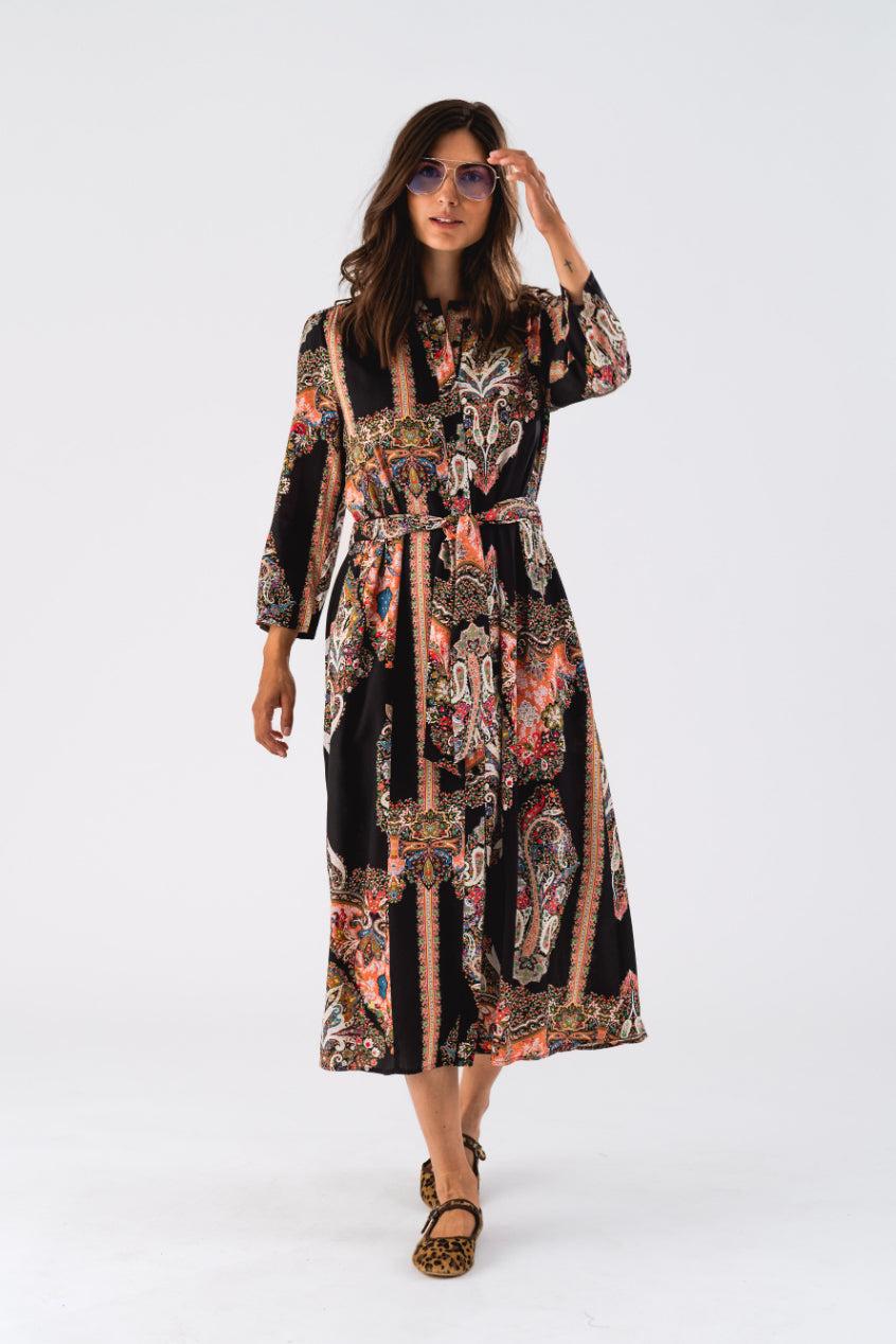 good thing Lollys Laundry Harper Maxi Dress - Black Paisley Print