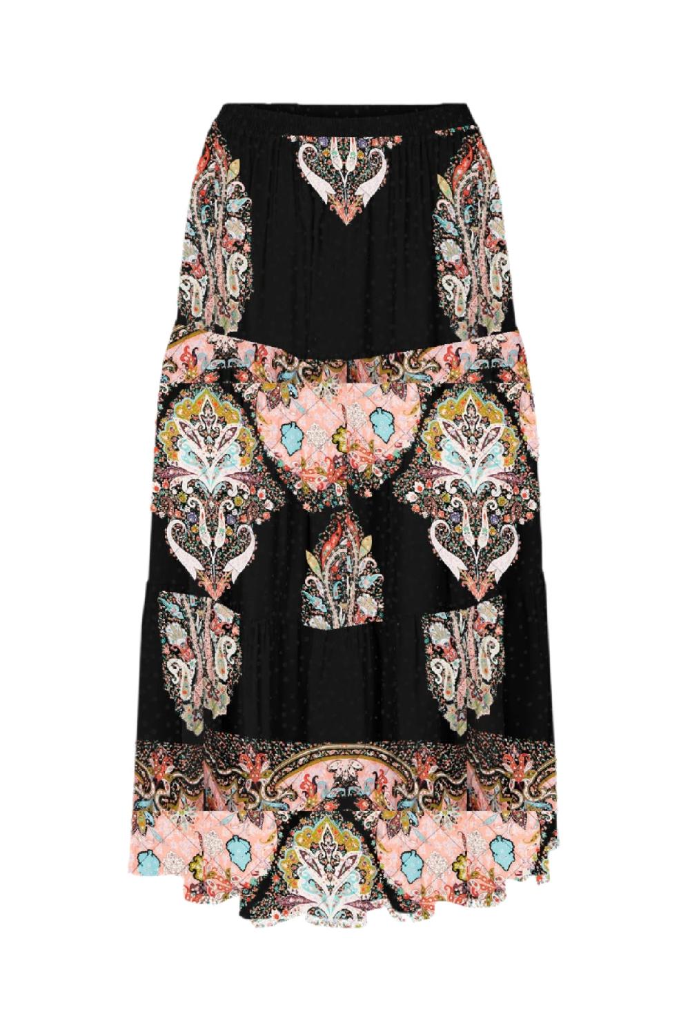 good thing Lollys Laundry Morning Midi Skirt - Black Paisley Print