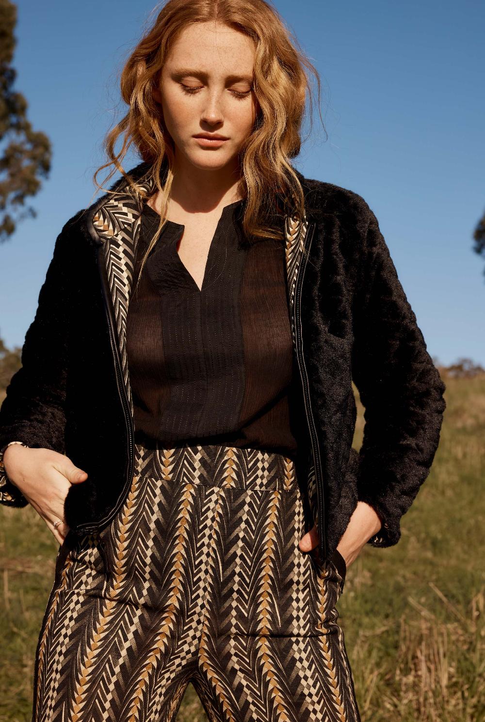 Good Thing Once Was Lucent Cotton Silk Blouse - Black