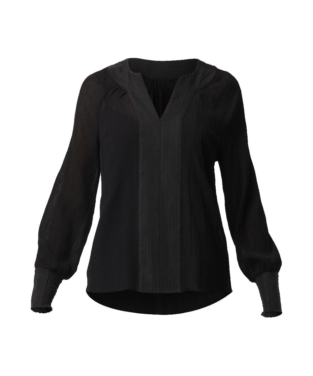 Good Thing Once Was Lucent Cotton Silk Blouse - Black