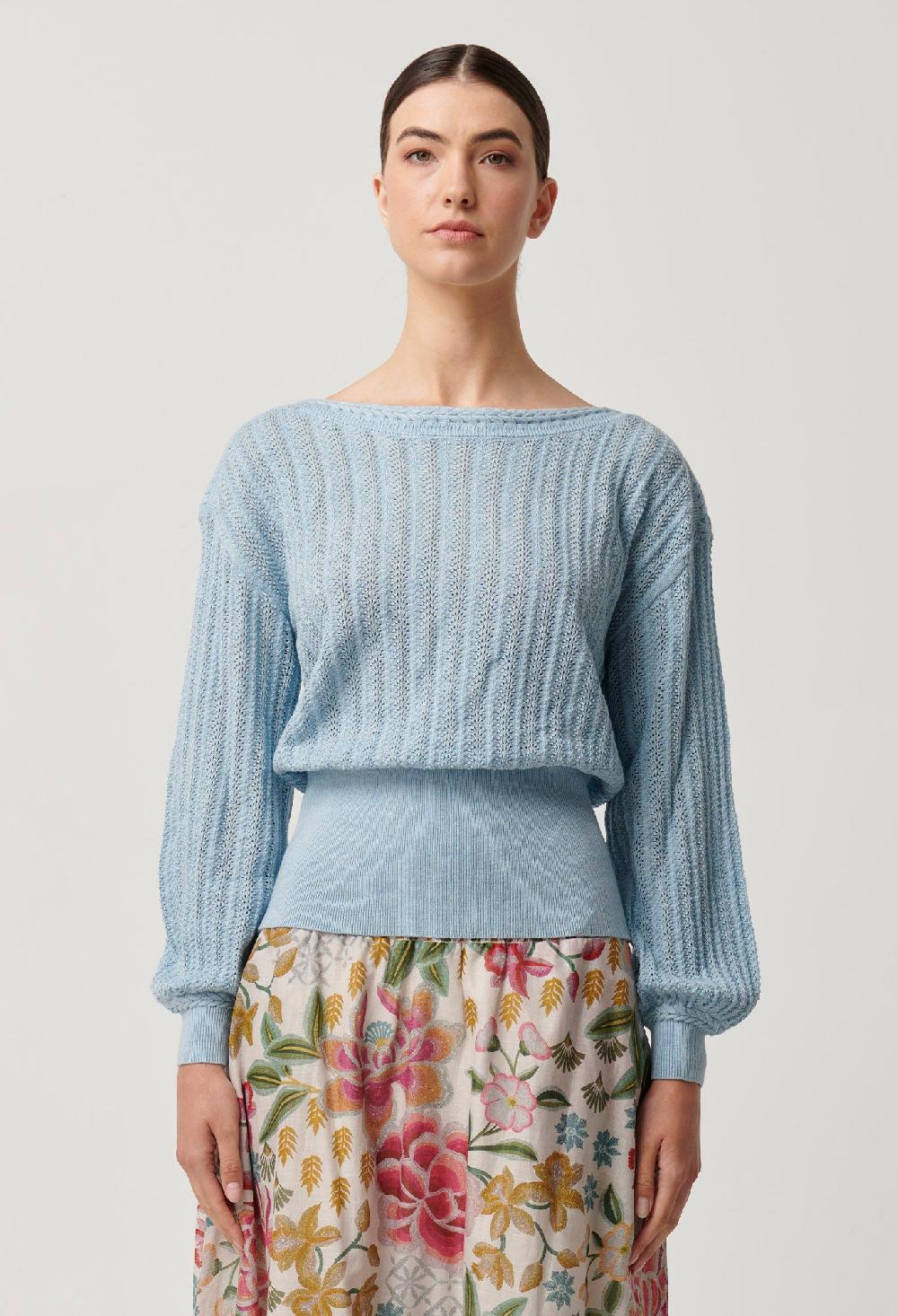 Good Thing Once Was Marley Knit Top - Cornflower Blue