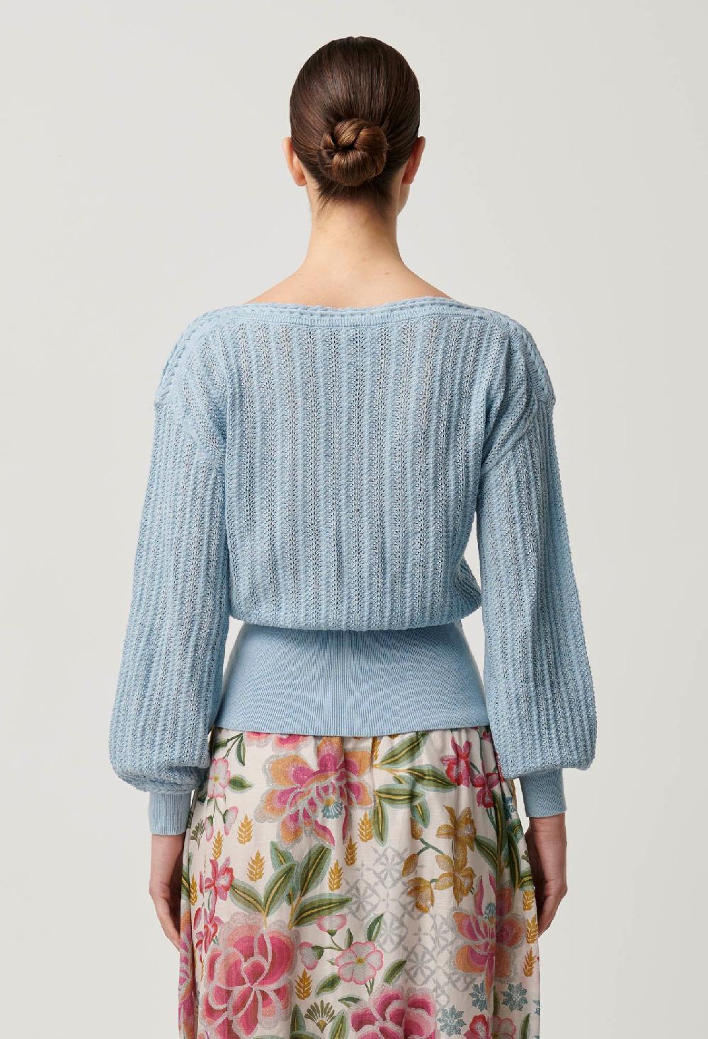 Good Thing Once Was Marley Knit Top - Cornflower Blue