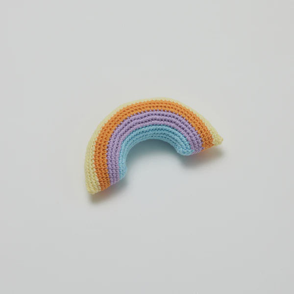 good thing Over The Dandelions Crochet Rainbow Rattle