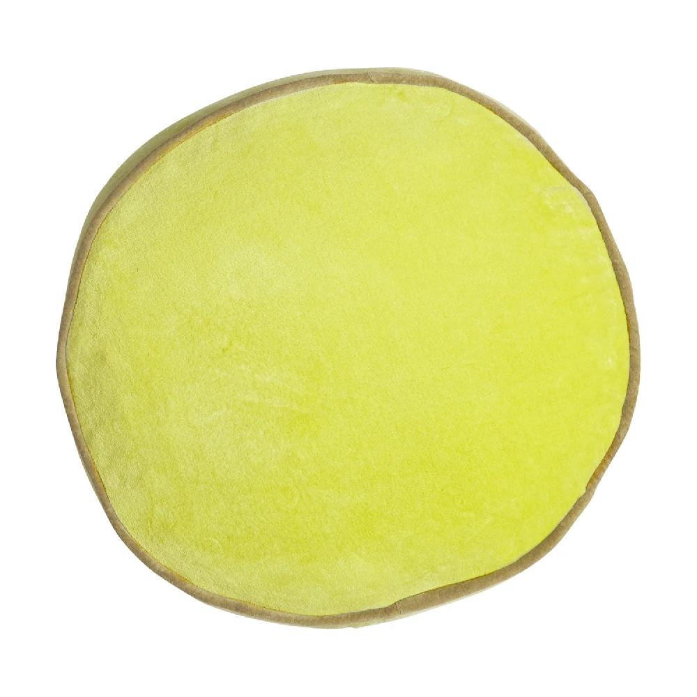 Good Thing Sage And Clare Castilo Round Velvet Cushion - Chartreuse