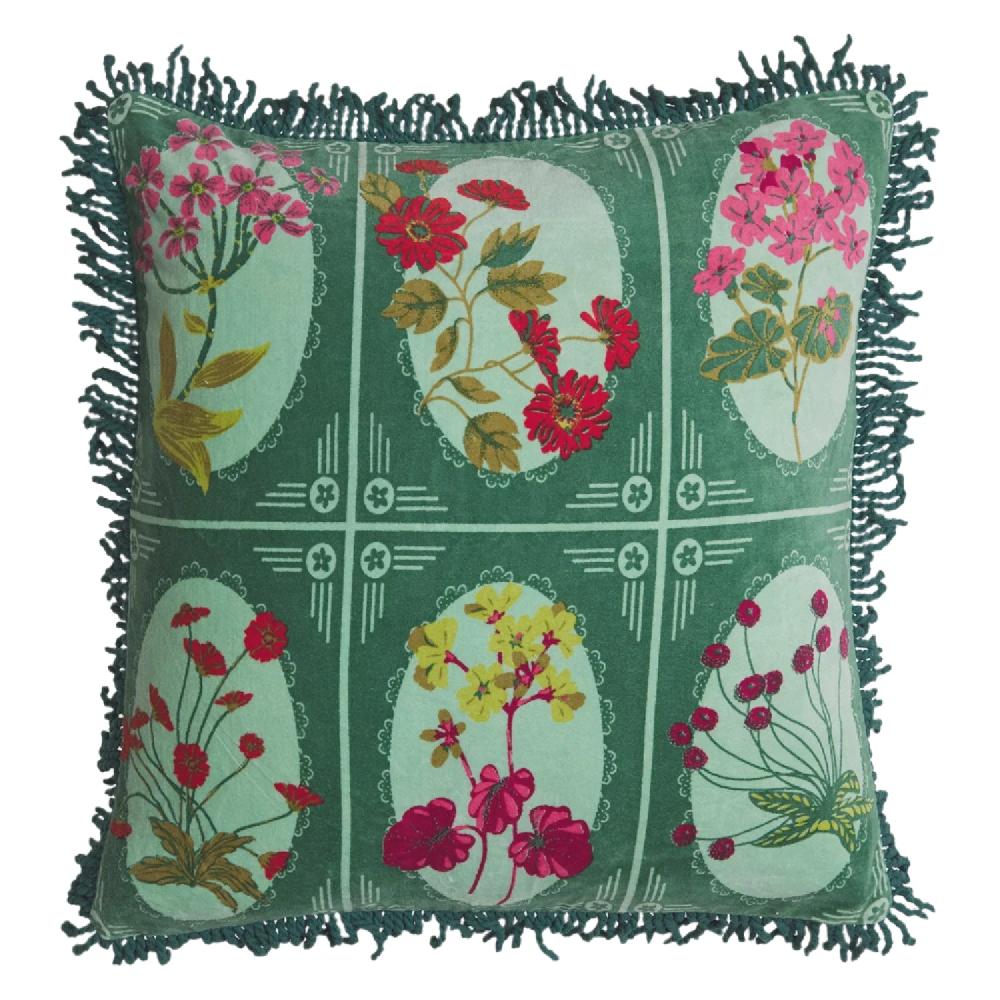 good thing Sage and Clare Gigi Velvet Cushion - Forest