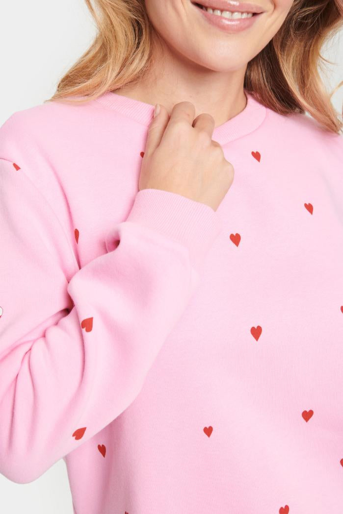 Good Thing Saint Tropez Dagni Sweatshirt - Bonbon Flame Hearts
