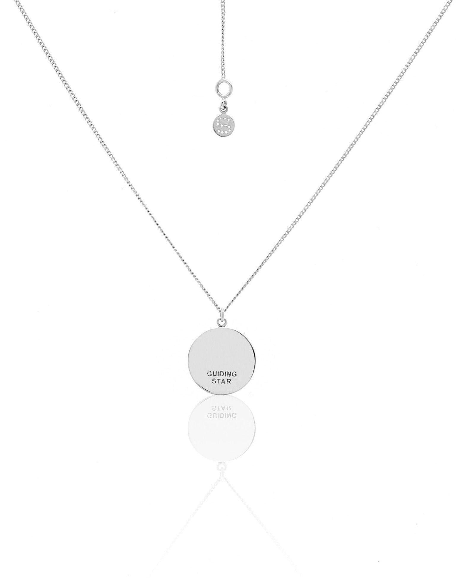 Good Thing Silk & Steel Guiding Star Necklace - White Enamel/Silver