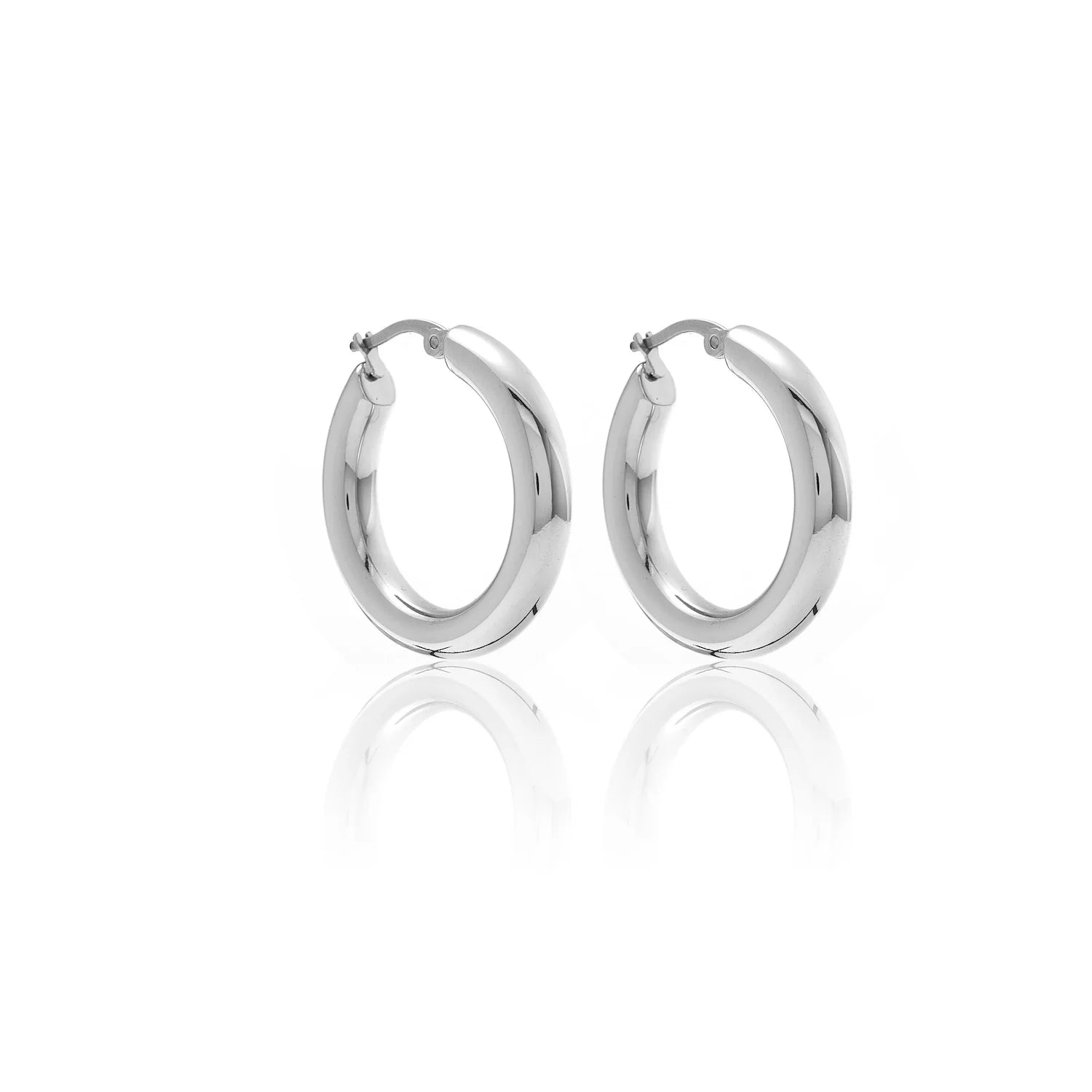 good thing Silk & Steel Halo Hoop Earrings Large - Silver