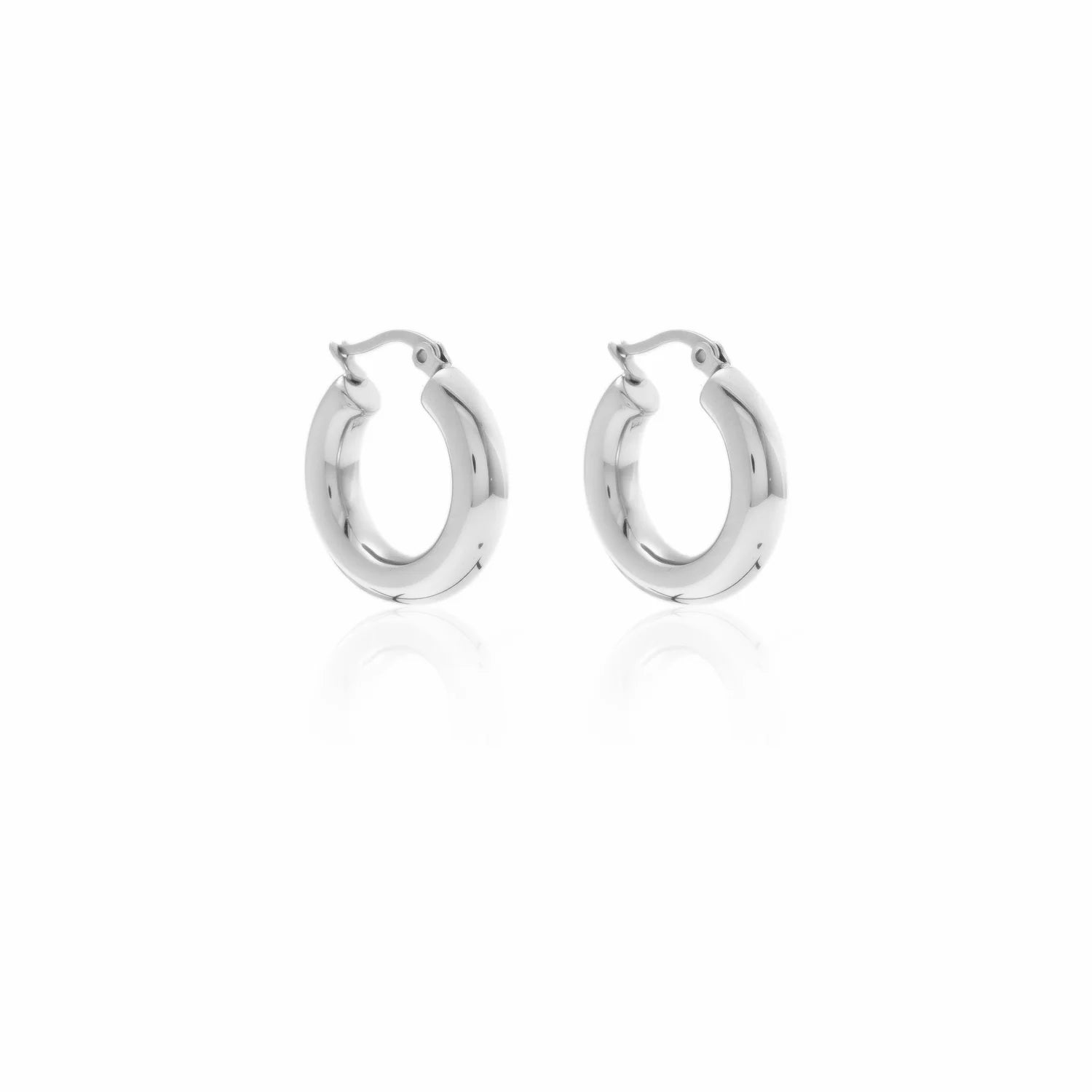 good thing Silk & Steel Halo Hoop Earrings Medium - Silver