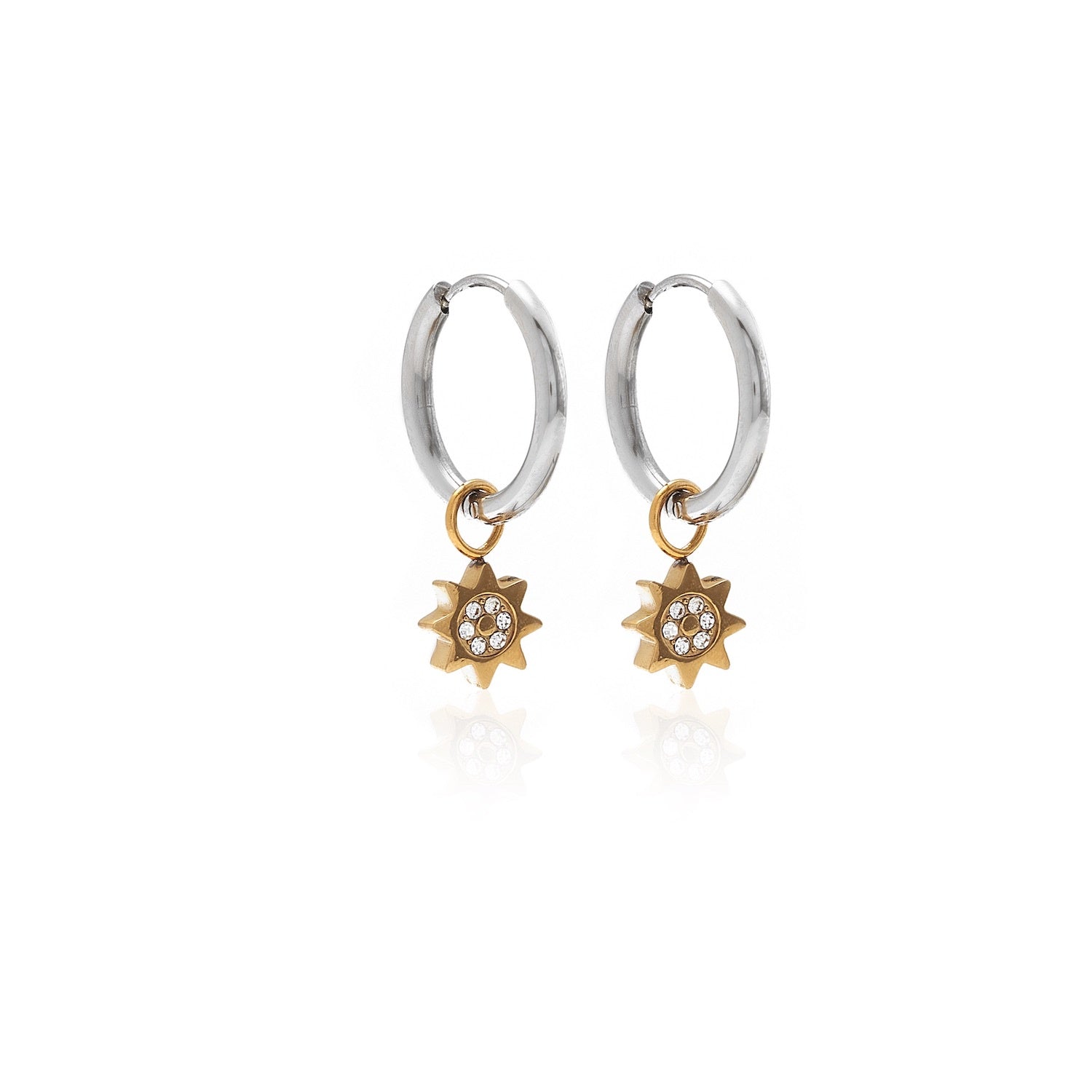 good thing Silk & Steel Nova Two Tone Earrings - Gold/Silver