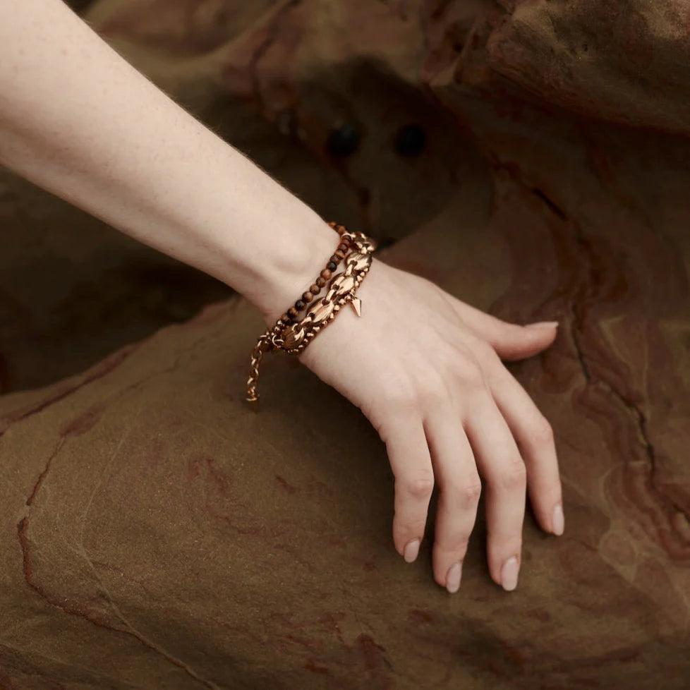 Good Thing Silk & Steel Party At The Front Bracelet - Black Onyx/Gold