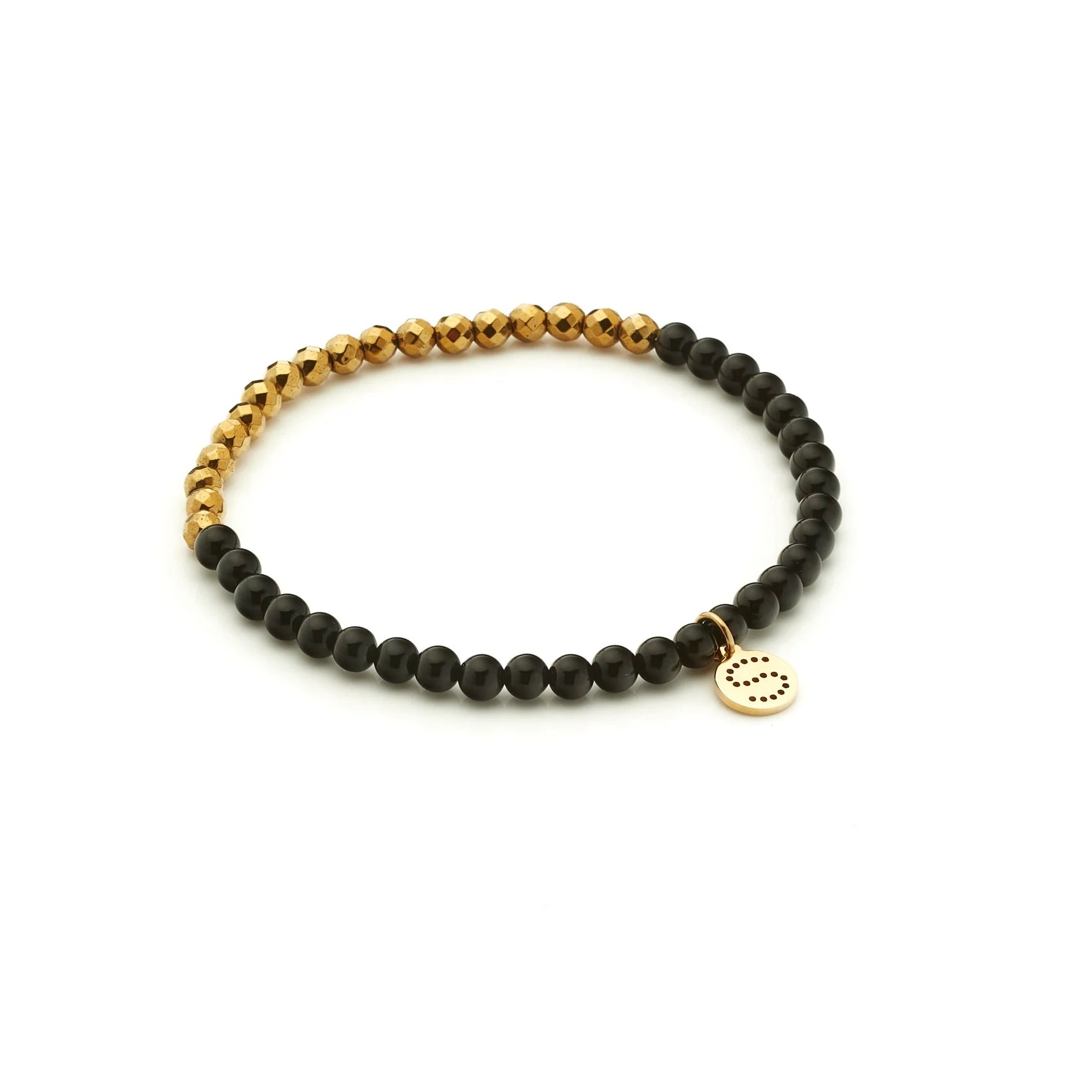 good thing Silk & Steel Party At The Front Bracelet - Black Onyx/Gold