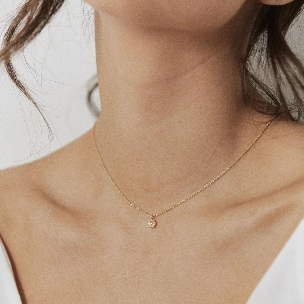 Good Thing Silk & Steel Superfine Daisy Necklace - Silver