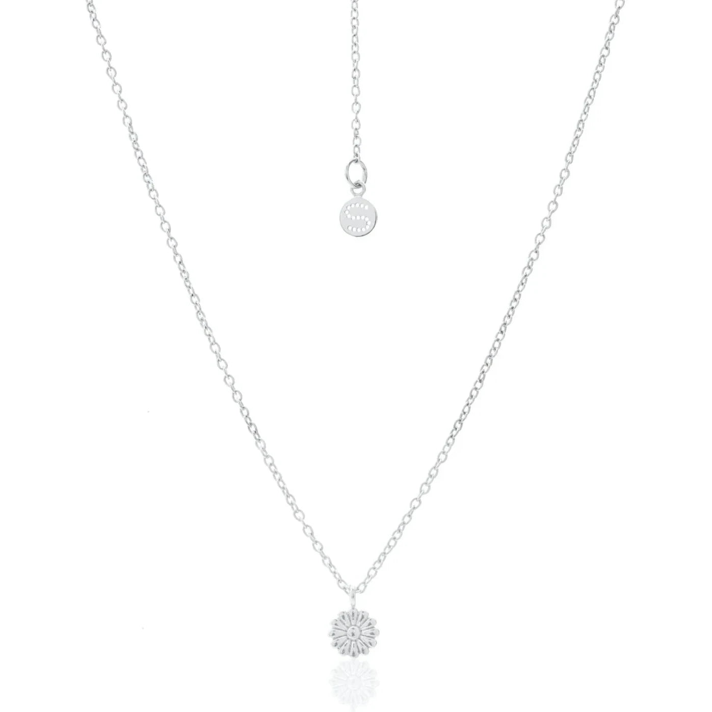 good thing Silk & Steel Superfine Daisy Necklace - Silver