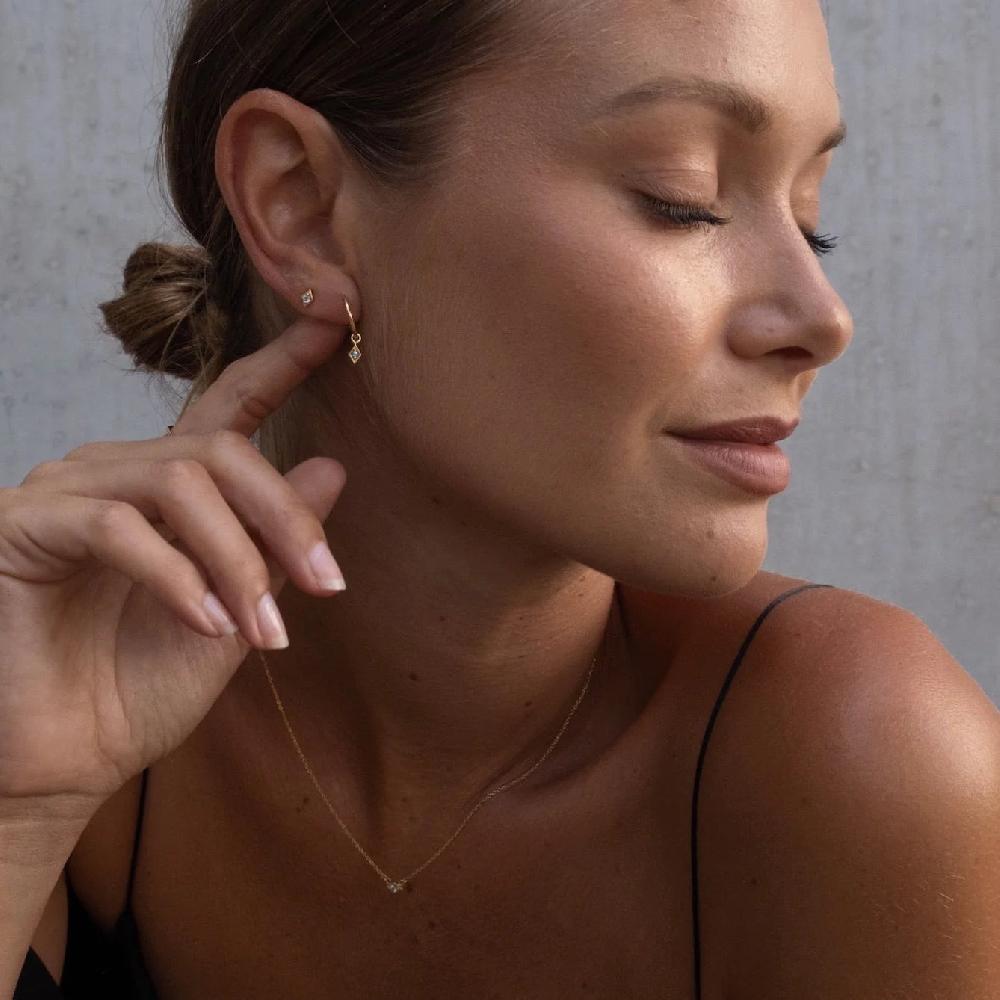 Good Thing Silk & Steel Superfine Keepsake Stud - Blue Topaz/Silver