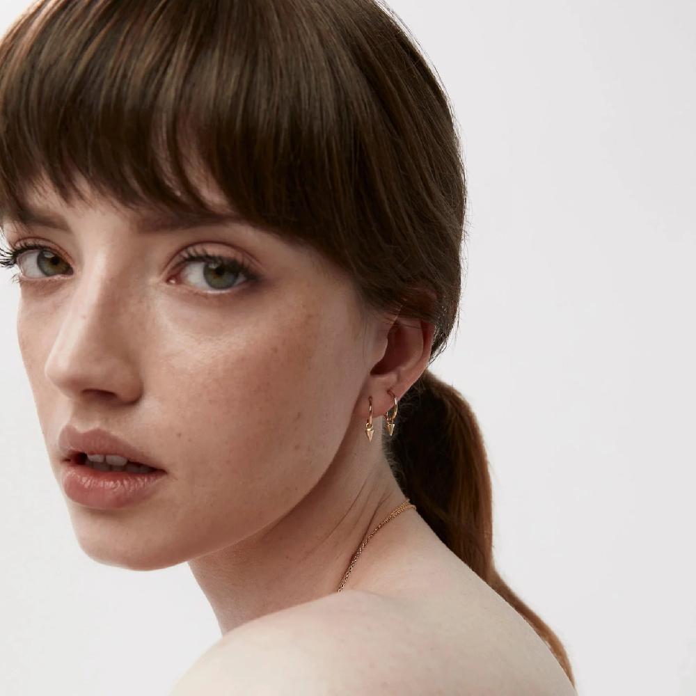 Good Thing Silk & Steel Superfine Mini Spike Hoops - Gold