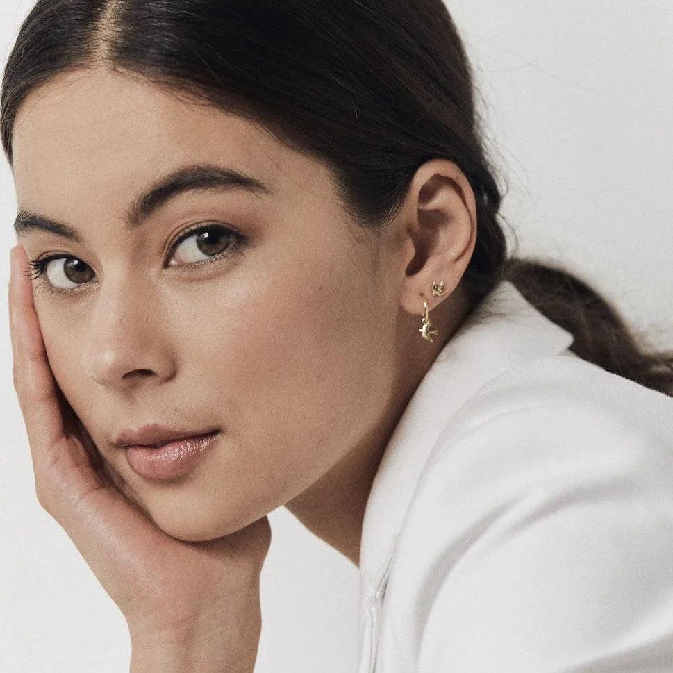 Good Thing Silk & Steel Superfine Swallow Studs - Silver