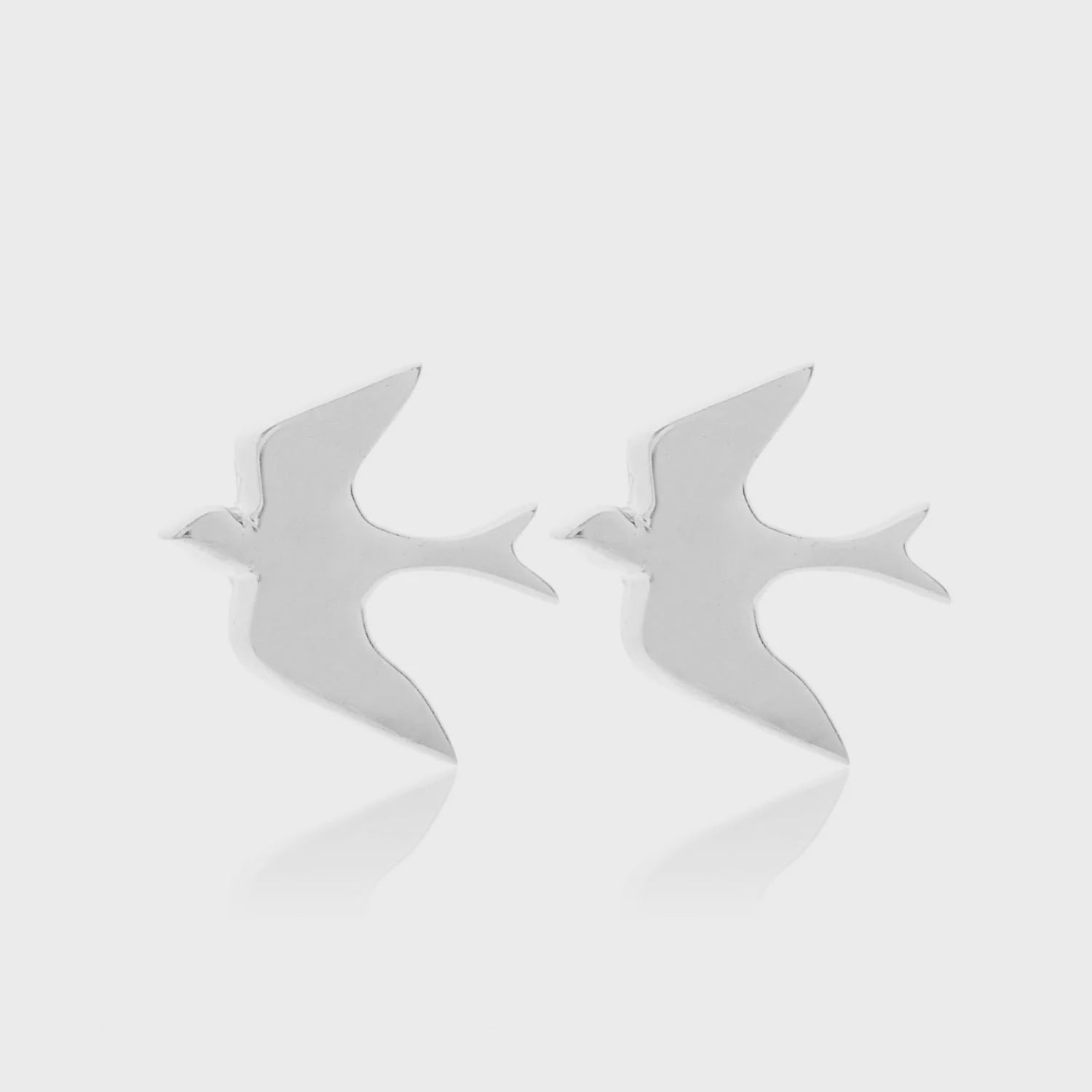 good thing Silk & Steel Superfine Swallow Studs - Silver