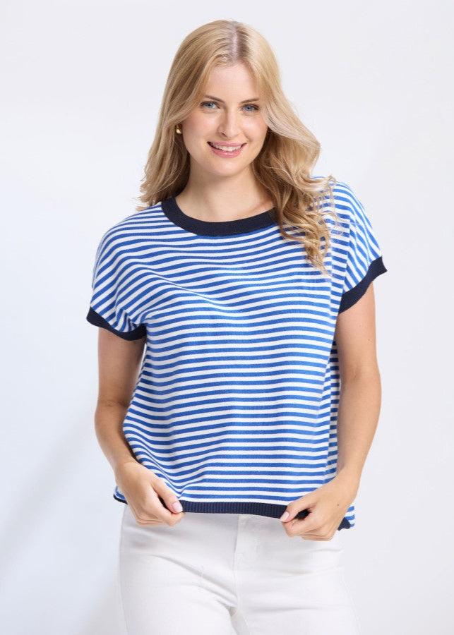 good thing Stella and Gemma Laneway Top - Cobalt Stripe