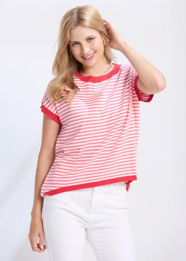 good thing Stella and Gemma Laneway Top - Pink Stripe