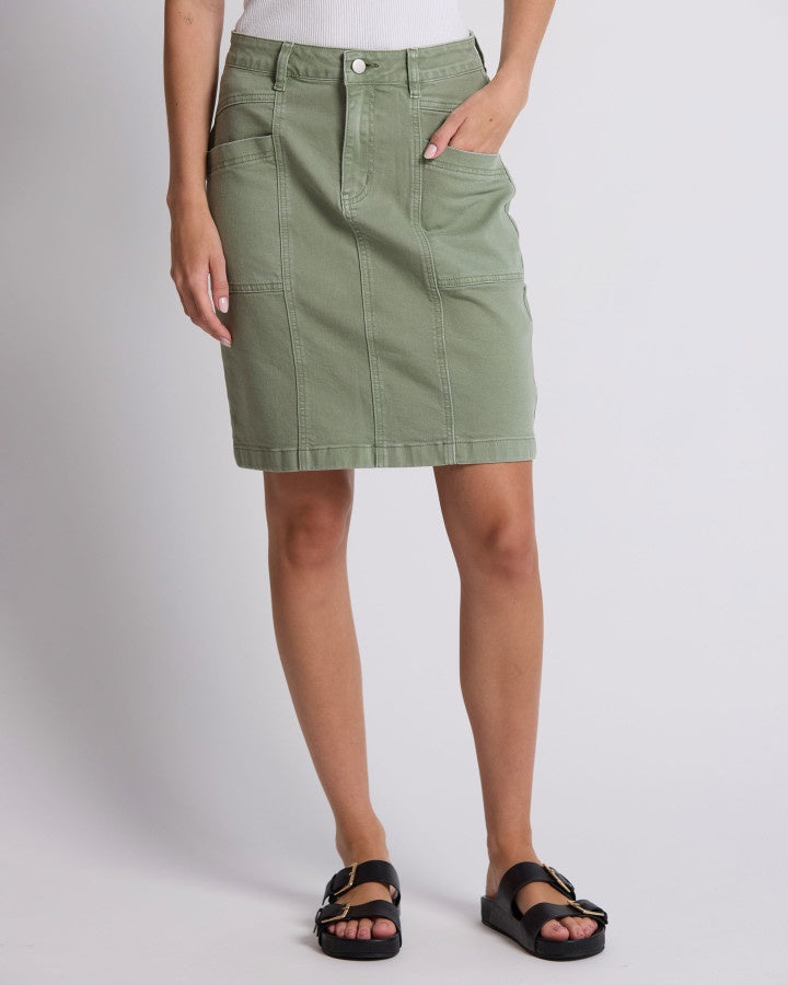 good thing Stella and Gemma Strike Skirt - Khaki Denim