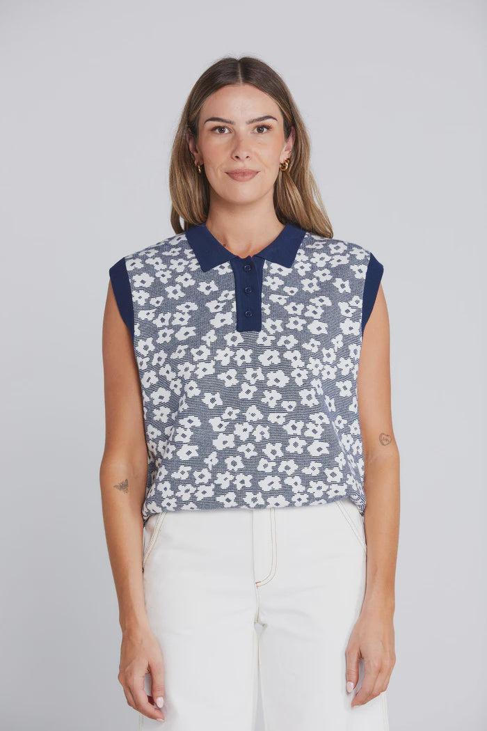 Good Thing Thing Thing Fairway Flowers Polo - Bleached Navy