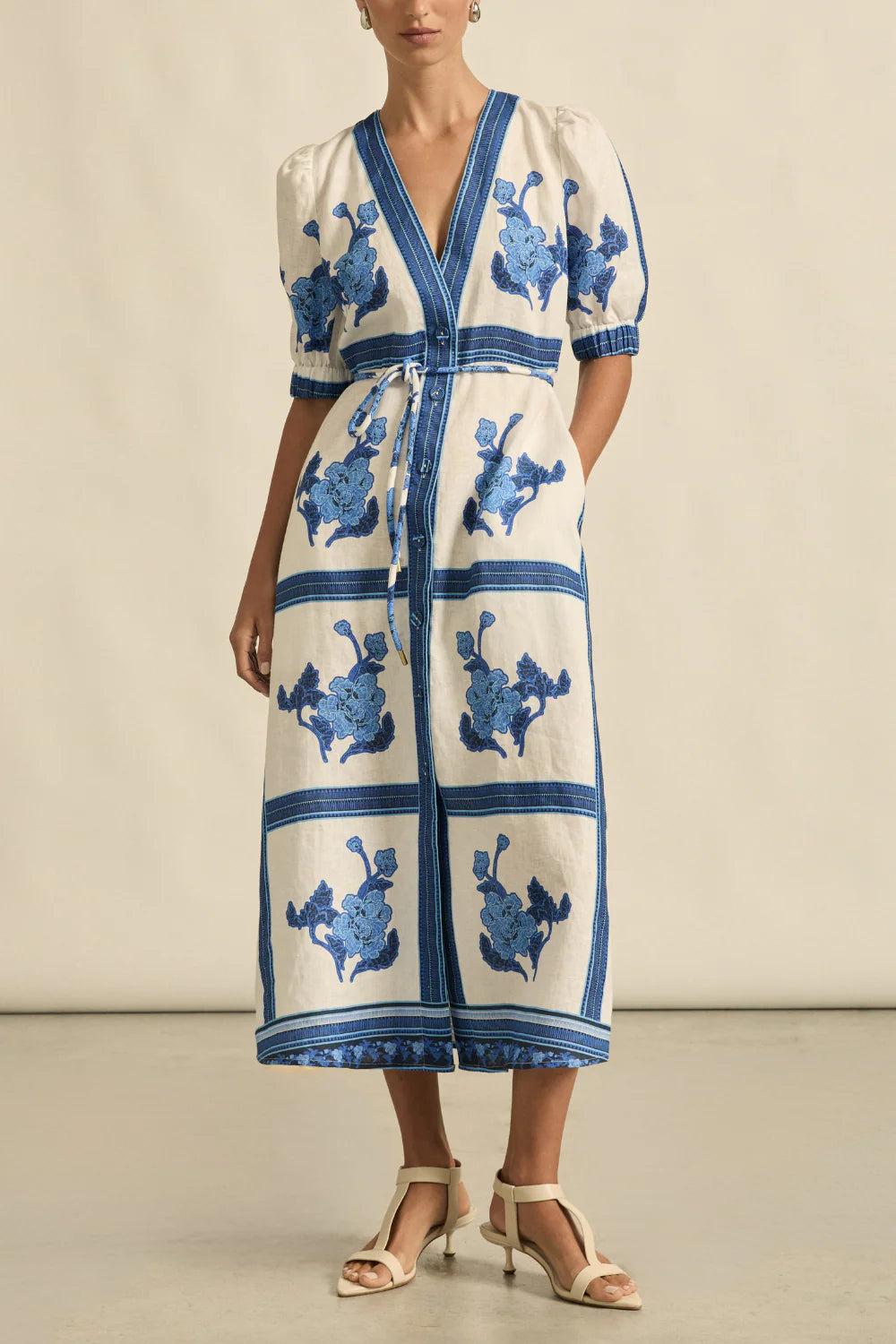 Good Thing Zoe Kratzmann Portrait Dress - Azure Collage