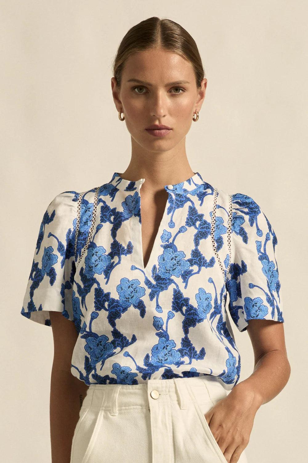 good thing Zoe Kratzmann Recollect Top - Azure Bouquet