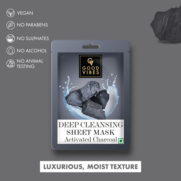 Good Vibes Activated Charcoal Deep Cleansing Sheet Mask