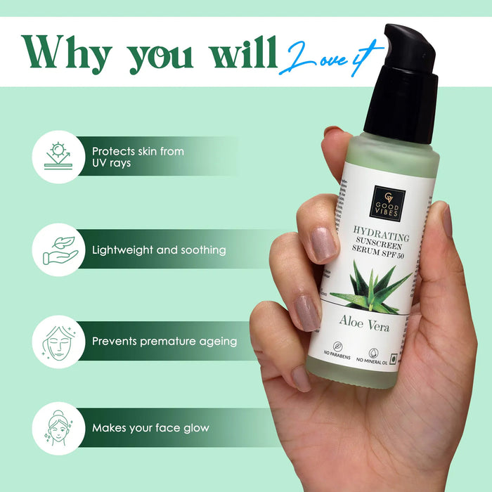 Good Vibes Aloe Vera Hydrating Sunscreen Serum (45 Ml)