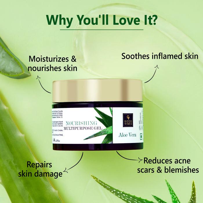 Good Vibes Aloe Vera Nourishing Multipurpose Gel With Neem - 100gm