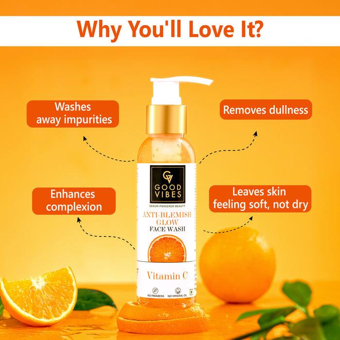 Good Vibes Anti Blemish Glow Face Wash Vitamin C - Serum Powered